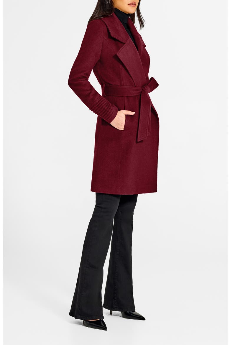 Alpaca & Wool Wrap Coat, Alternate, color, GARNET RED