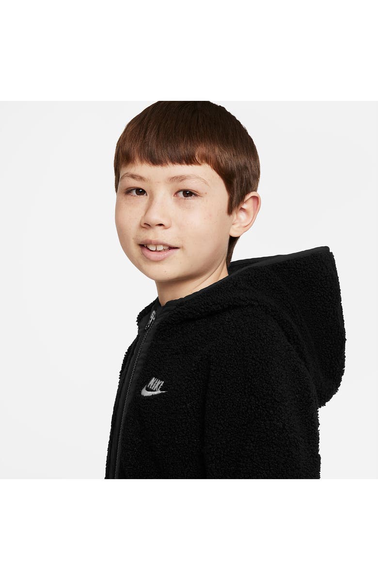 Nike Kids' Zip-Up Brushed Fleece Hoodie, Alternate, color, 