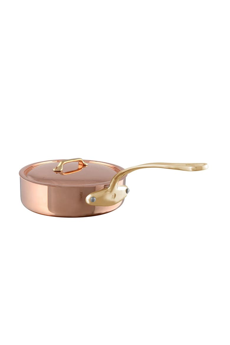 M'Heritage M'200 B 3.3 Quart Saute Pan With Lid, Brass Handle, Main, color, Copper