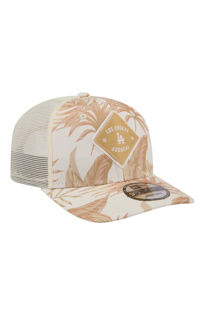New Era Men's New Era Tan Los Angeles Dodgers Tonal Palm COOLERA 9SEVENTY Adjustable Trucker Hat, Alternate, color, Tan