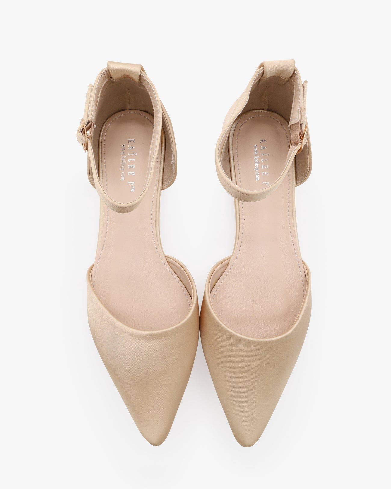 Bella Satin Pointy Toe Flats with Ankle Strap - image 4