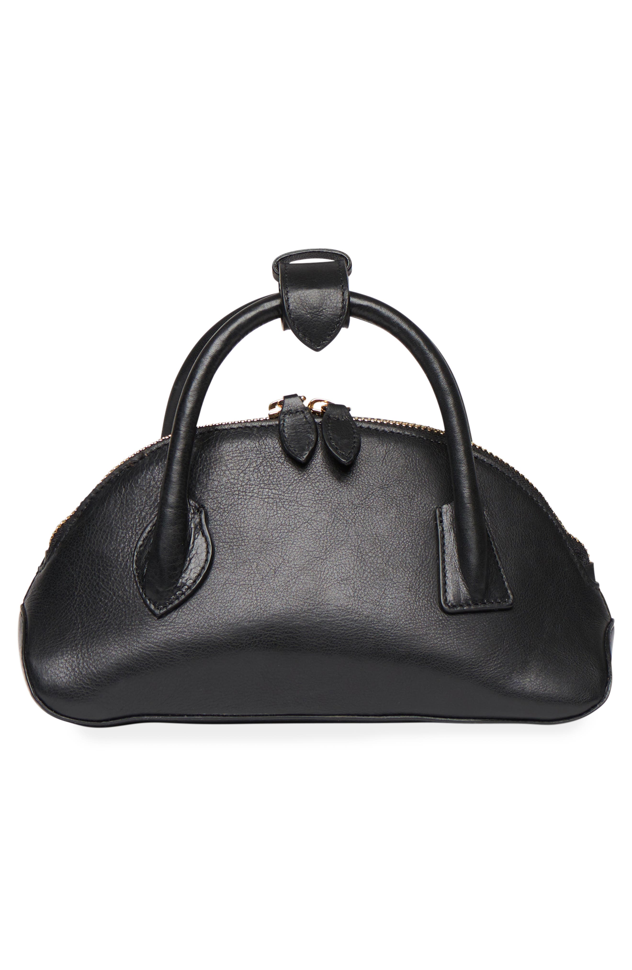 LIFFNER Dome East/West Leather Handbag, Alternate, color, Black
