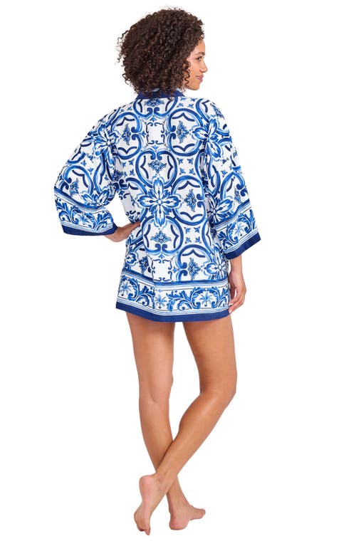 Tommy Bahama Terrazzo Tile Cover-up Tunic In Palace Blue