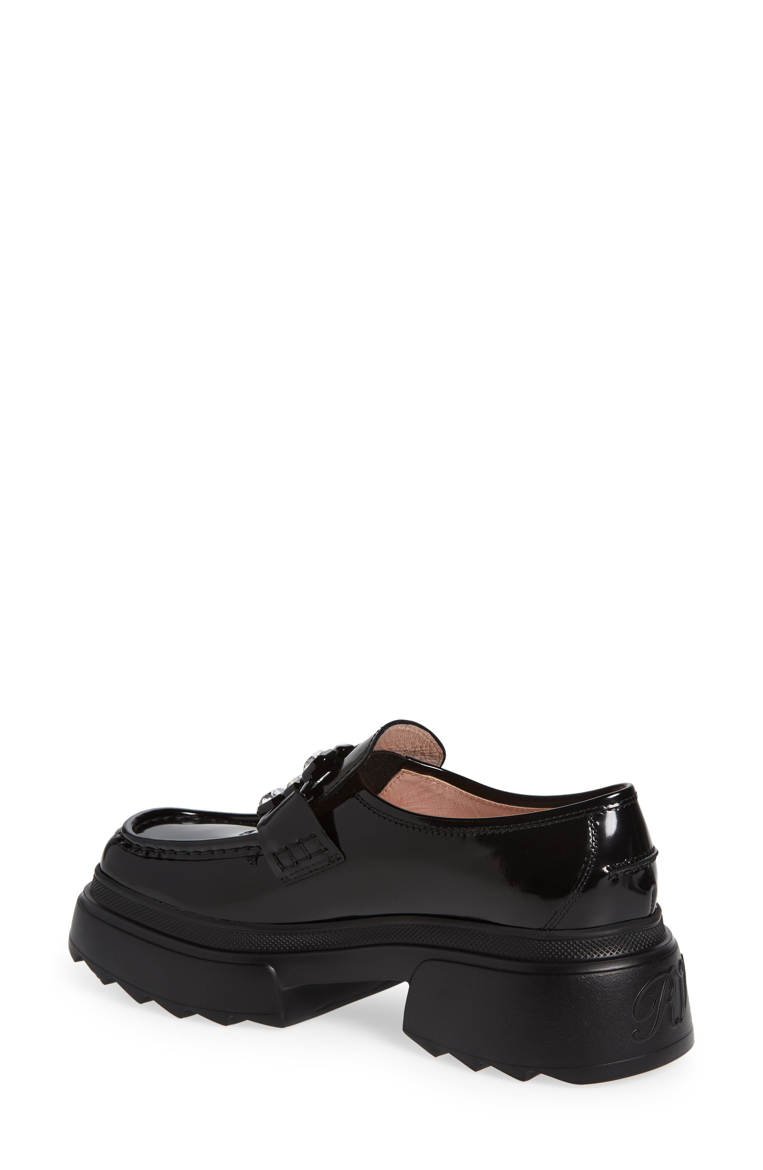 Roger Vivier Wallaviv Crystal Buckle Loafer, Alternate, color, Black