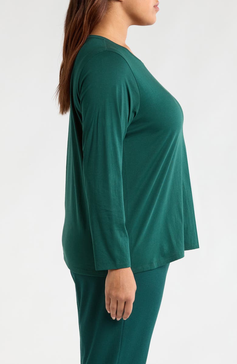 Eileen Fisher Long Sleeve Crewneck Organic Cotton Top, Alternate, color, 