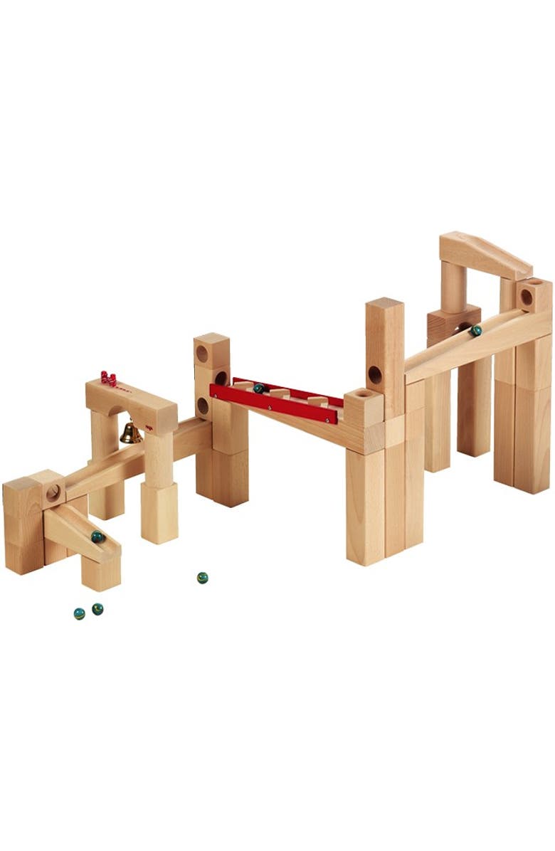HABA Wooden Marble Run Ball Track Set, STEM Toy for 3-10 Year Olds and Educational Building Set with 42 Pieces, Fun Marble Maze Game, Made in Germany, Main, color, Multi