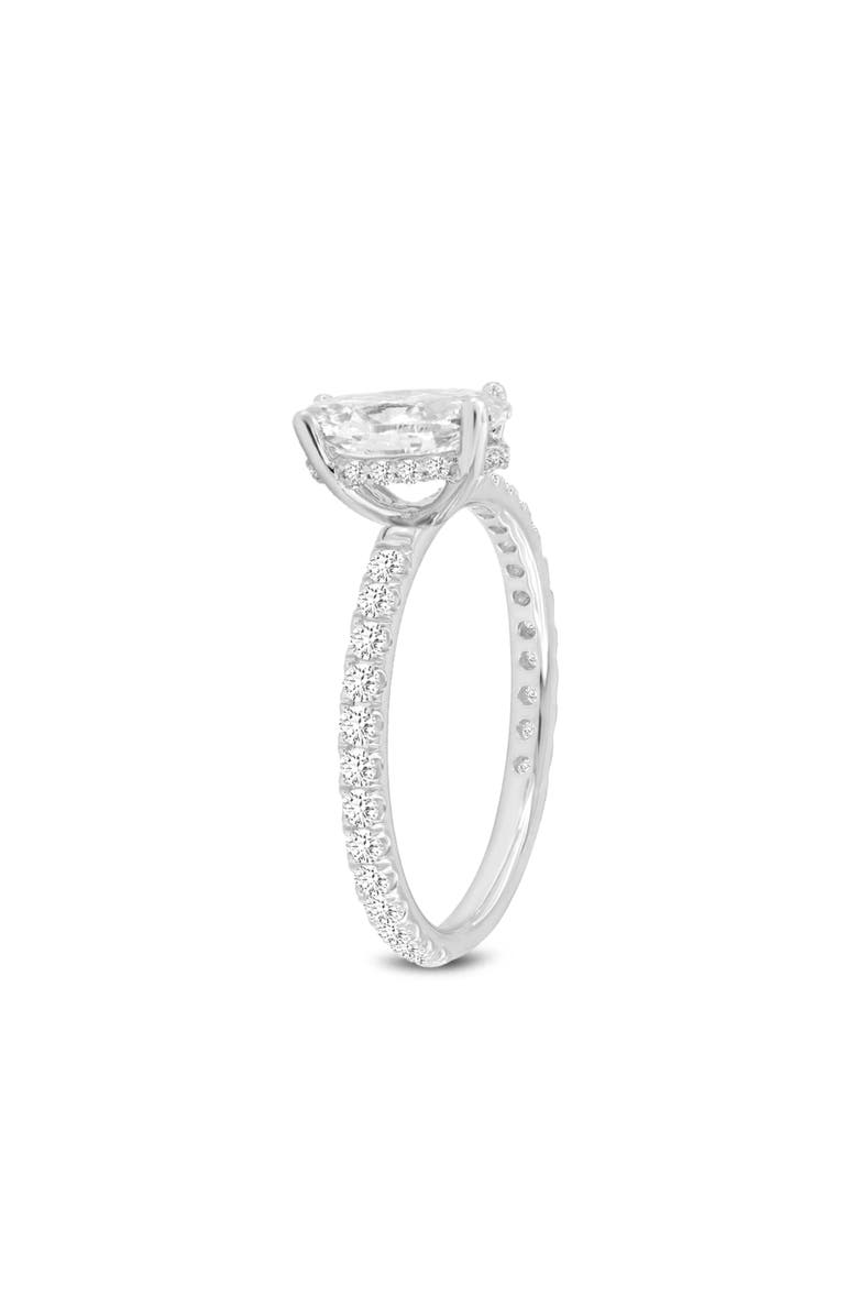 LuvMyJewelry Eliana 14K White Gold Oval Lab Grown Diamond Hidden Halo Engagement Ring - 2 Ct, Alternate, color, 14K White Gold