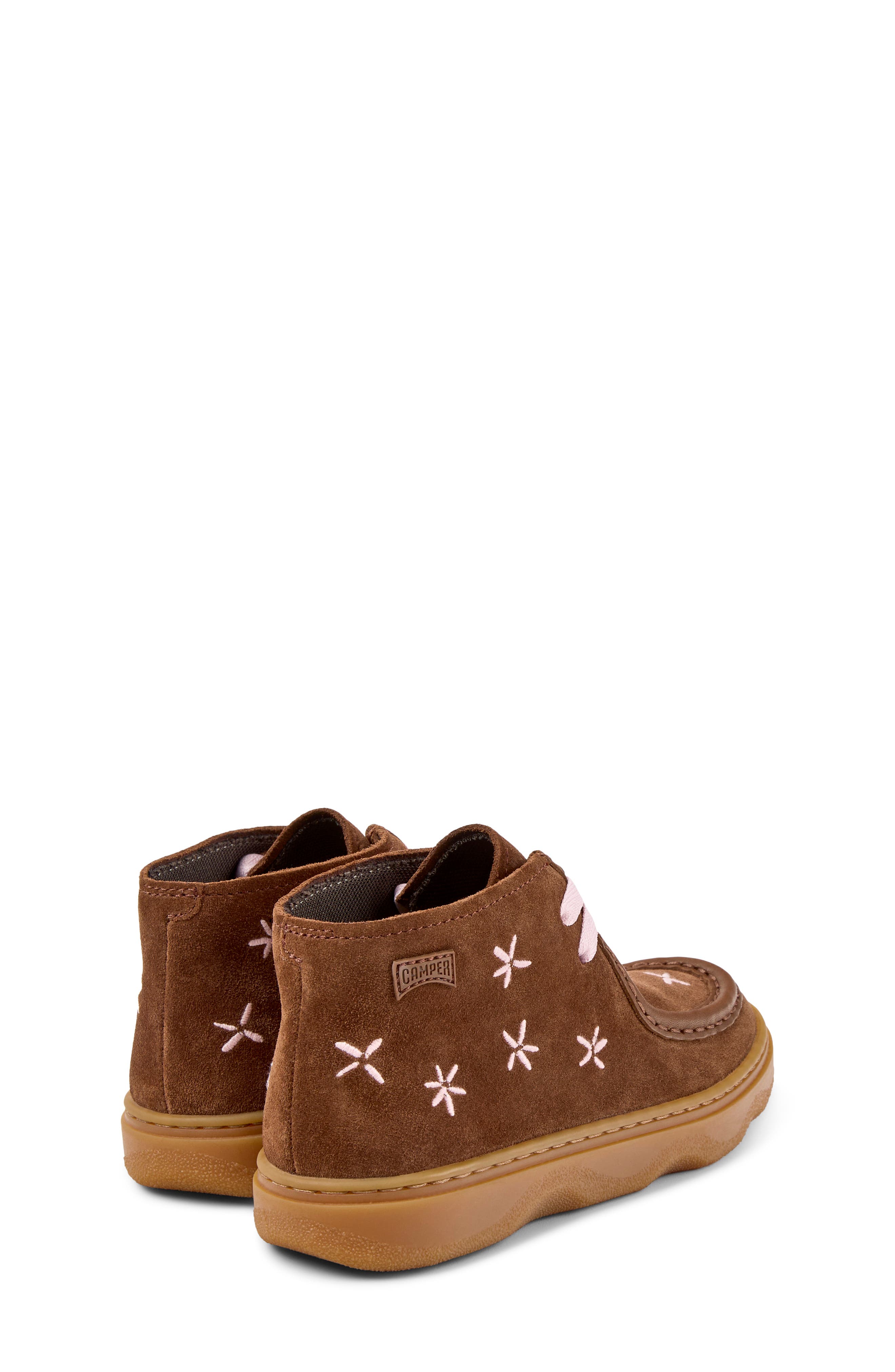 Kids' Kiddo Embroidered Leather Wallaby Boot, Alternate, color, MEDIUM BRO