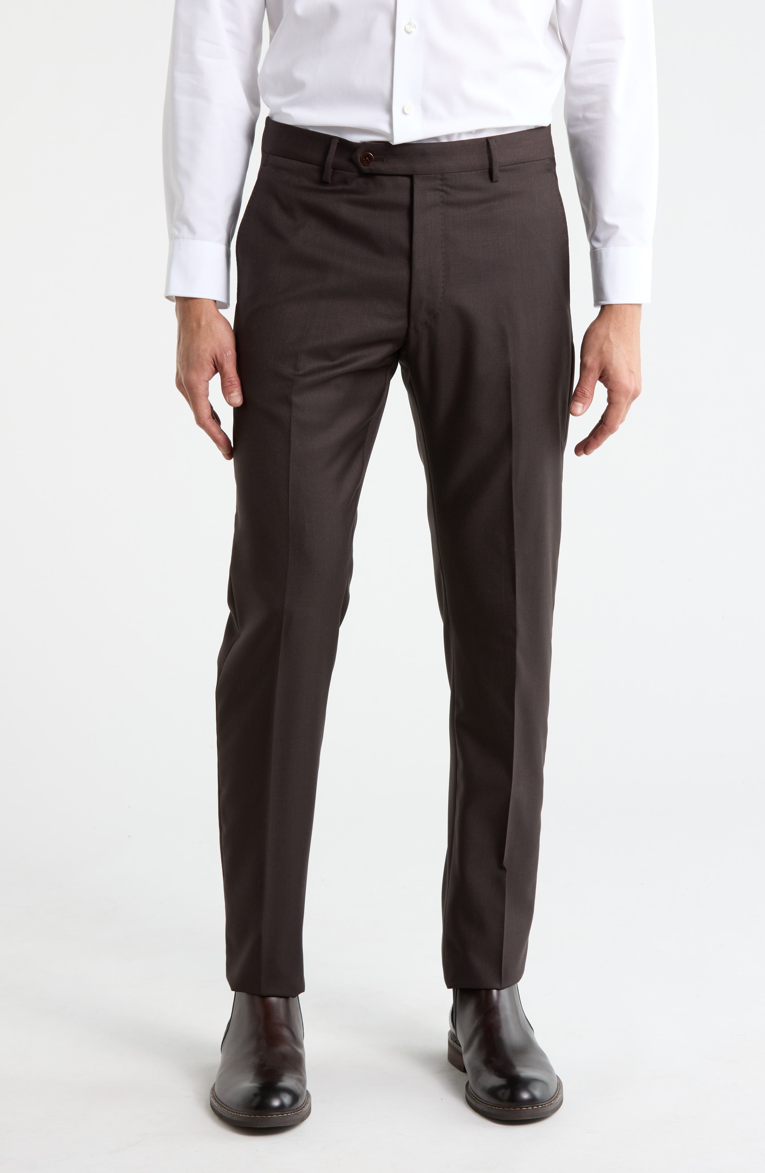 Zanella Noah Classic Serge Wool Straight Leg Pants
