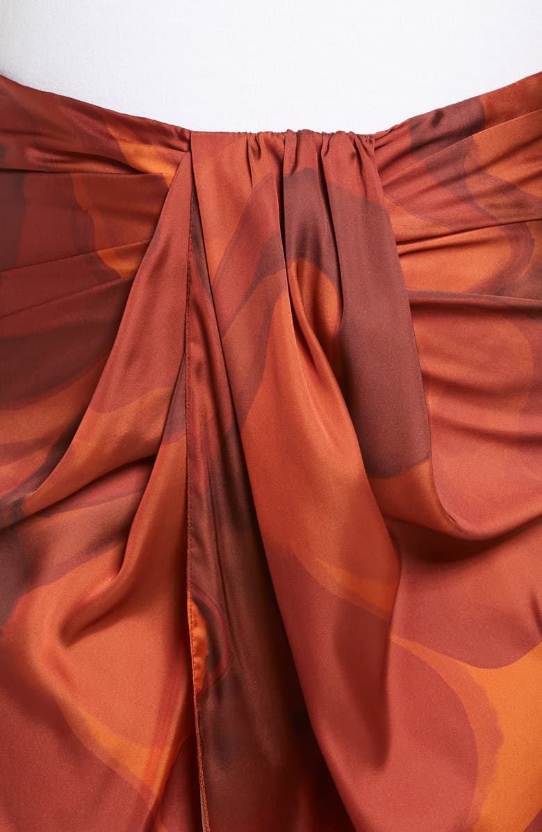 ASOS DESIGN Curve Swirl Print Drape Wrap Skirt, Alternate, color, 