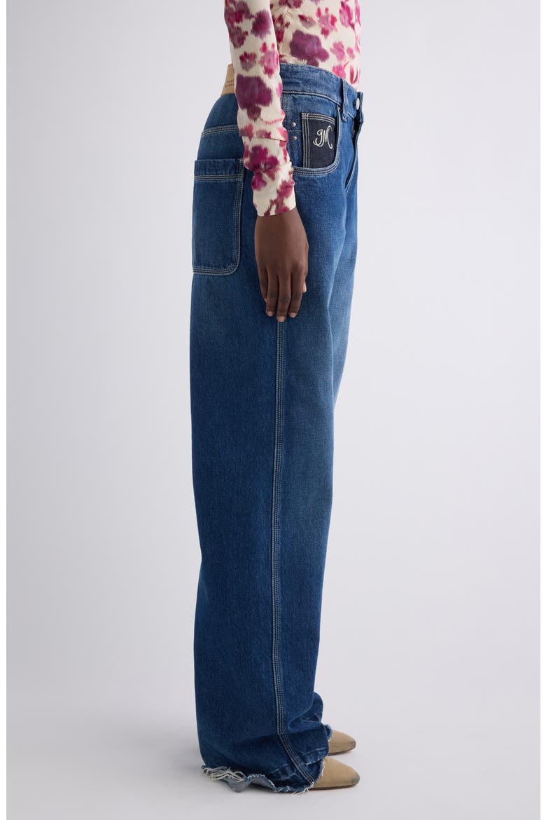 Jeyda Release Hem Wide Leg Jeans, Alternate, color, BLUE