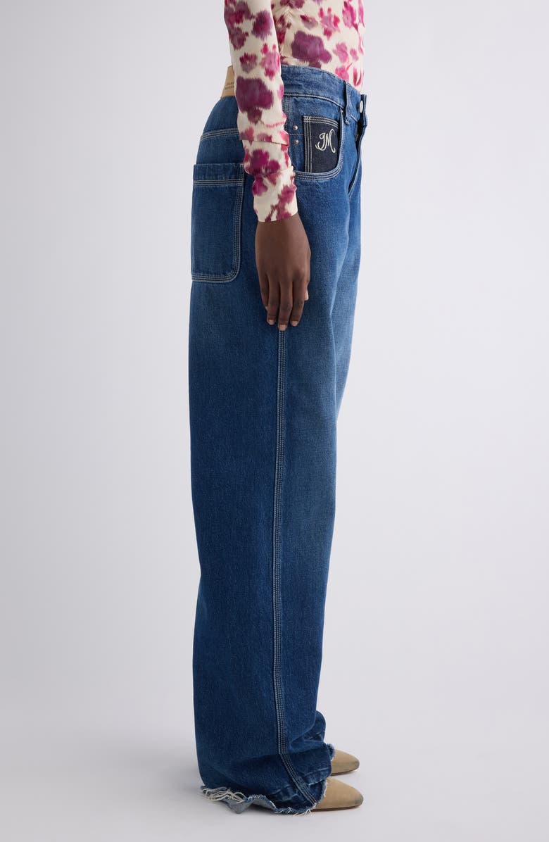 Isabel Marant Jeyda Release Hem Wide Leg Jeans, Alternate, color, Blue