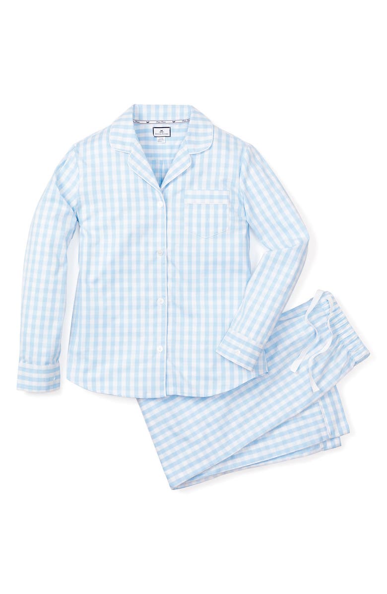 Petite Plume Gingham Check Pajamas, Alternate, color, Blue