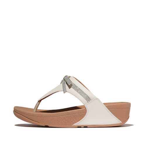 Fitflop Lulu Glitz Bow Leather Toe Post Sandals In Multi