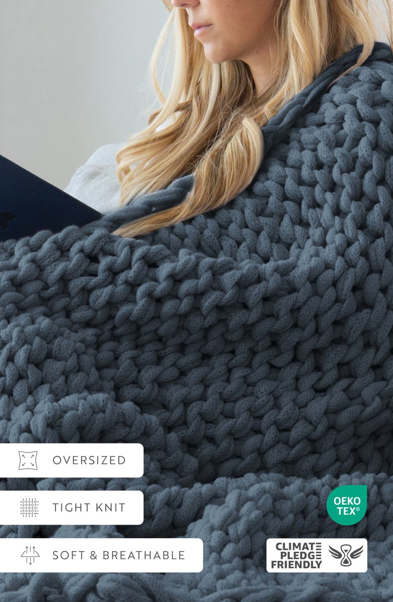 HOMESPUN Chunky Knit Throw Blanket, Alternate, color, Stone