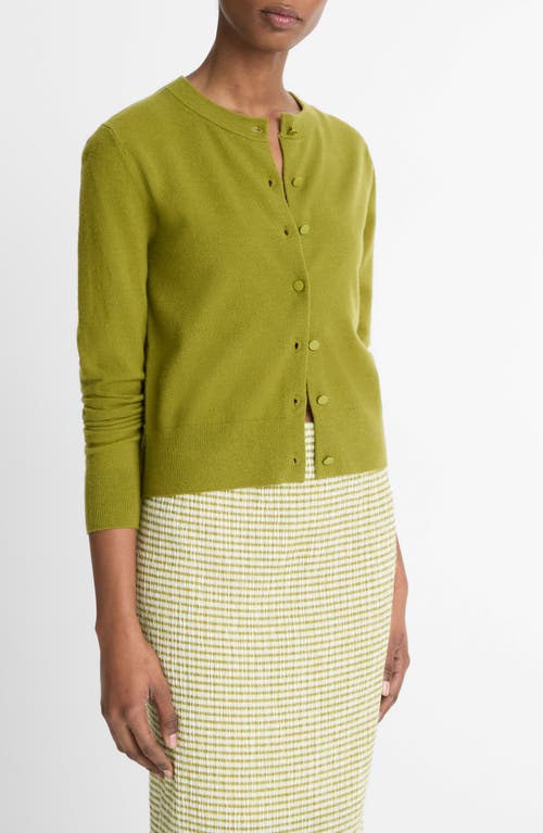 Vince Wool And Cashmere-blend Cardigan In Herbaria/optic White