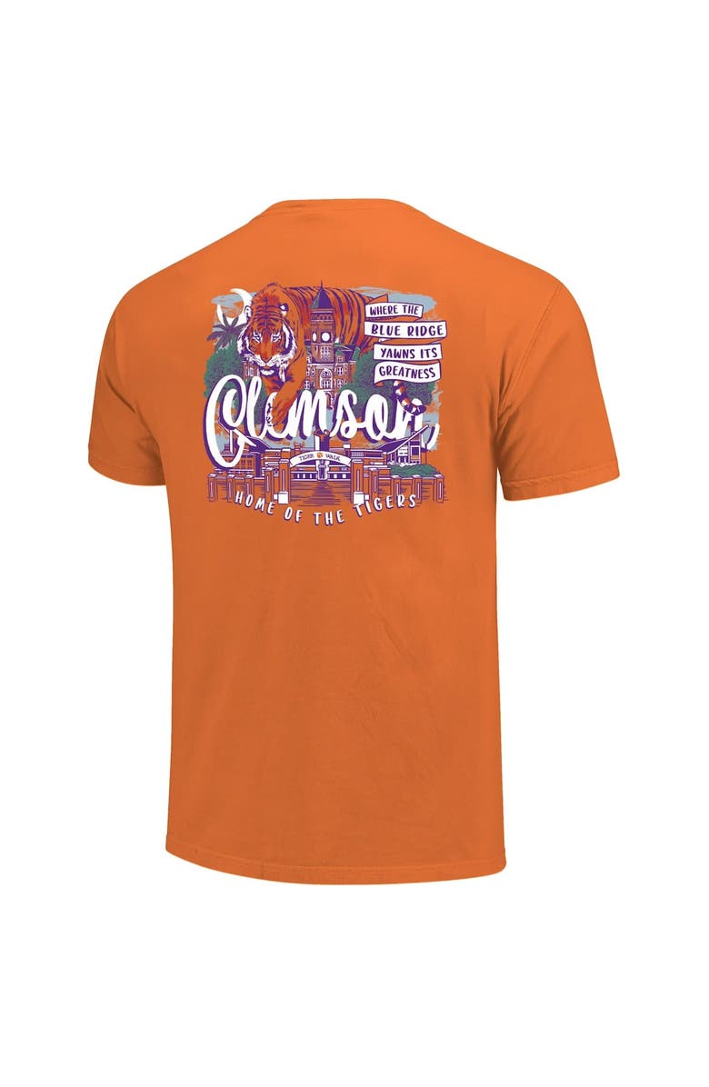 IMAGE ONE Women's Orange Clemson Tigers Comfort Colors Campus Scene Drawing Script T-Shirt, Alternate, color, 