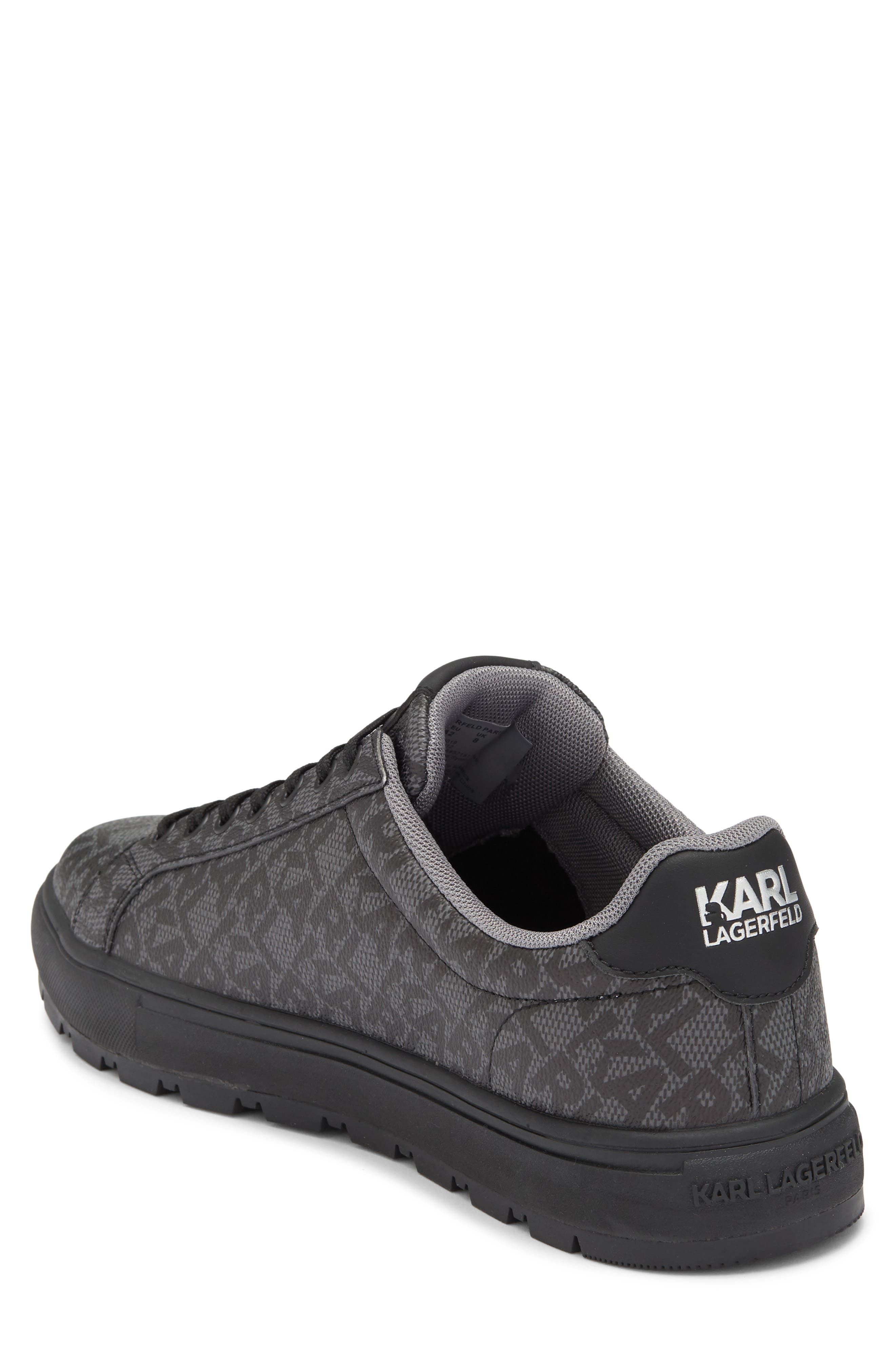 KARL LAGERFELD PARIS Allover Logo Sneaker, Alternate, color, Black