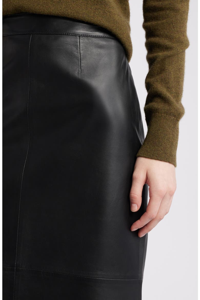 Leather Pencil Skirt, Alternate, color, BLACK