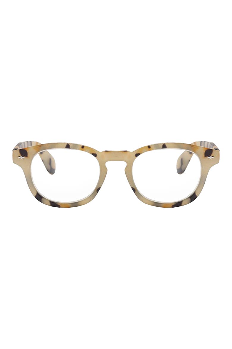 Rumi 55mm Round Blue Light Blocking Glasses, Main, color, CREAM TORTE
