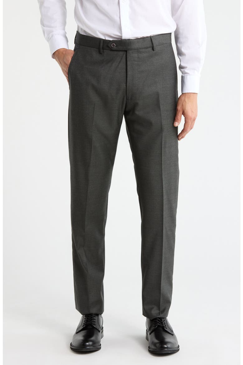 Noah Classic Serge Wool Straight Leg Pants, Main, color, GREEN