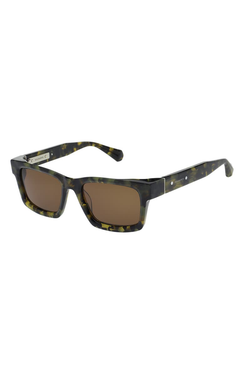 AllSaints Aden 54mm Square Sunglasses, Alternate, color, Camo Tort