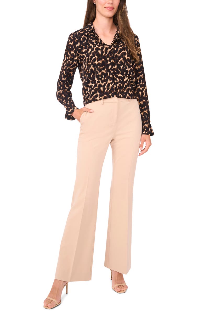 Halogen<sup>®</sup> Print Crepe Shirt, Alternate, color, Nomad Camel