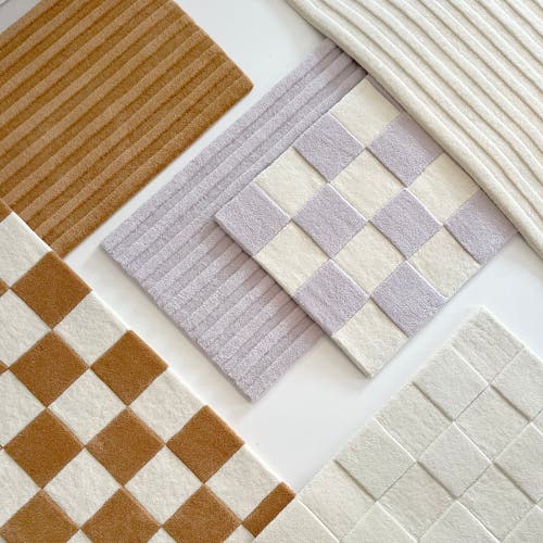Maison Deux Solid Stripe Rug In Neutral