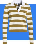DKNY Jeans Striped Long Sleeve Polo Sweater