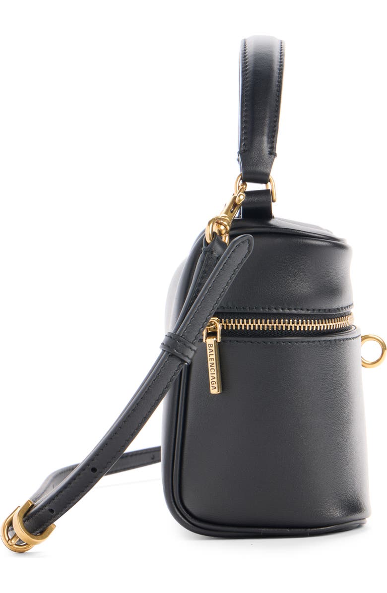 Balenciaga Rodeo Leather Vanity Case, Alternate, color, 1000 Black