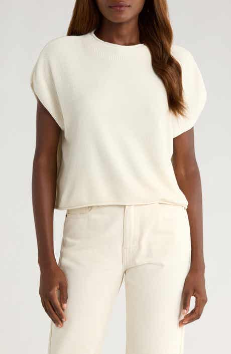 Splendid Andrea Funnel Neck Short Sleeve Sweater