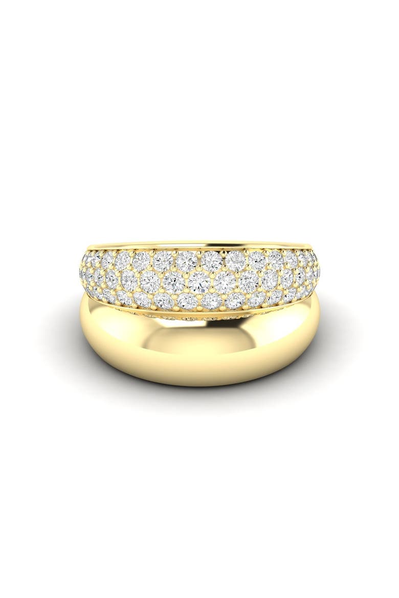 Pavé Domed Lab Diamond Ring in 14K, Main, color, Yellow Gold