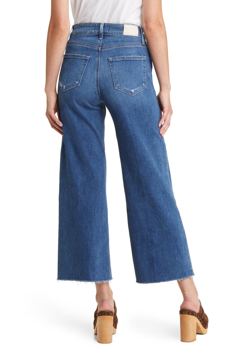 Anessa High Waist Raw Hem Wide Leg Jeans, Alternate, color, PAINTERLY DISTRESSED