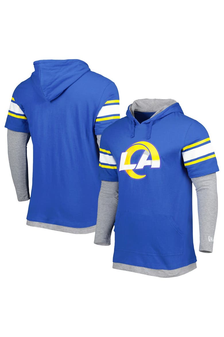 Men's New Era Royal Los Angeles Rams Long Sleeve Hoodie T-Shirt, Main, color, Royal