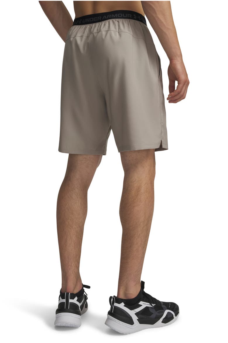 UA Vanish Woven 2.0 8-Inch Athletic Shorts, Alternate, color, TIMBERWOLF TAUPE/ BLACK