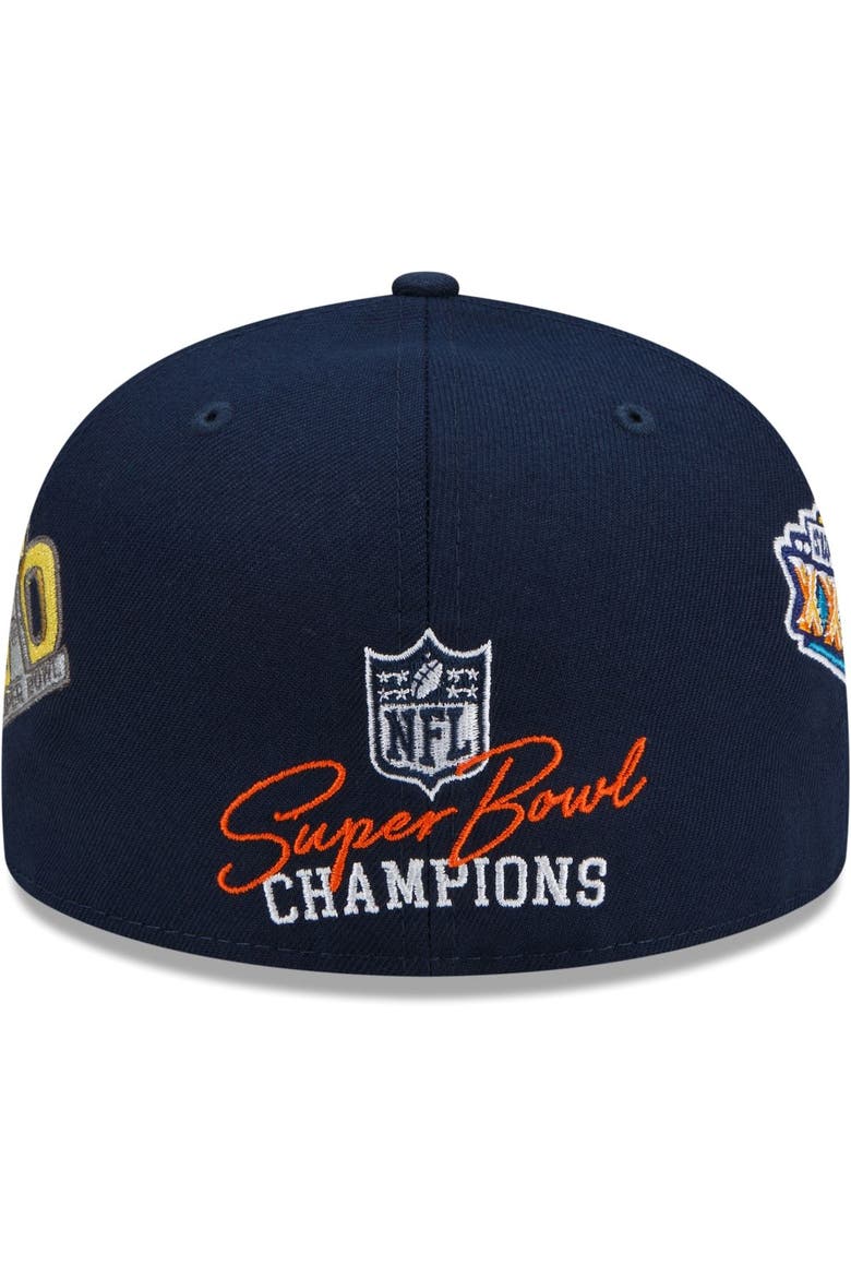 Men's New Era Navy Denver Broncos 3x Super Bowl Champions Count The Rings 59FIFTY Fitted Hat, Alternate, color, Navy