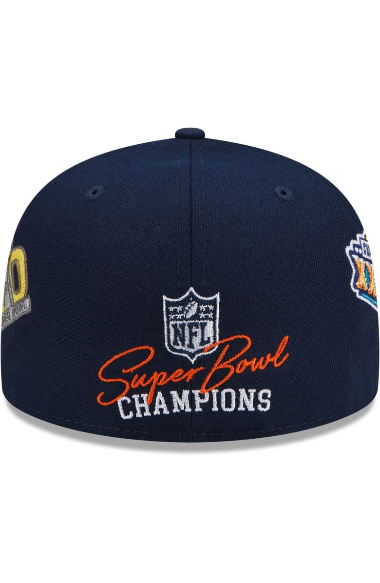 New Era Men's New Era Navy Denver Broncos 3x Super Bowl Champions Count The Rings 59FIFTY Fitted Hat, Alternate, color,