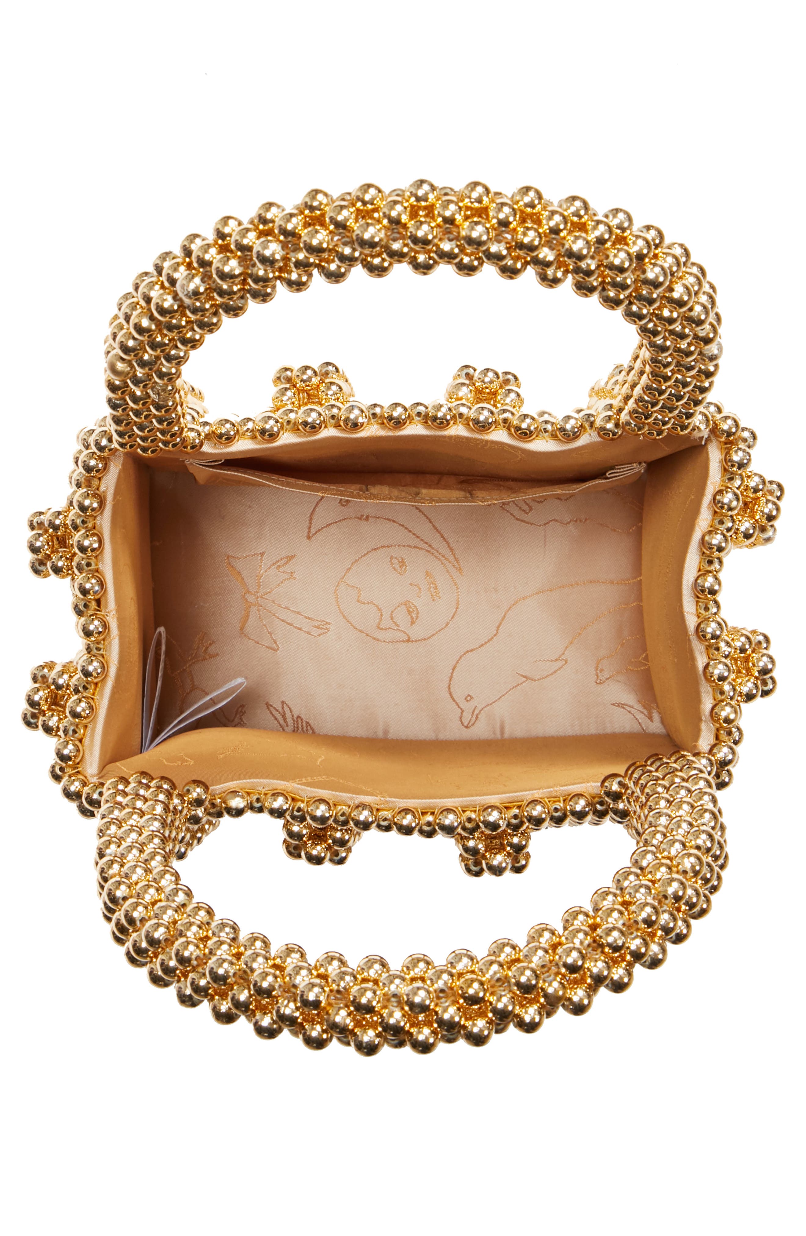 Antonia Small Beaded Handbag, Alternate, color, GOLD