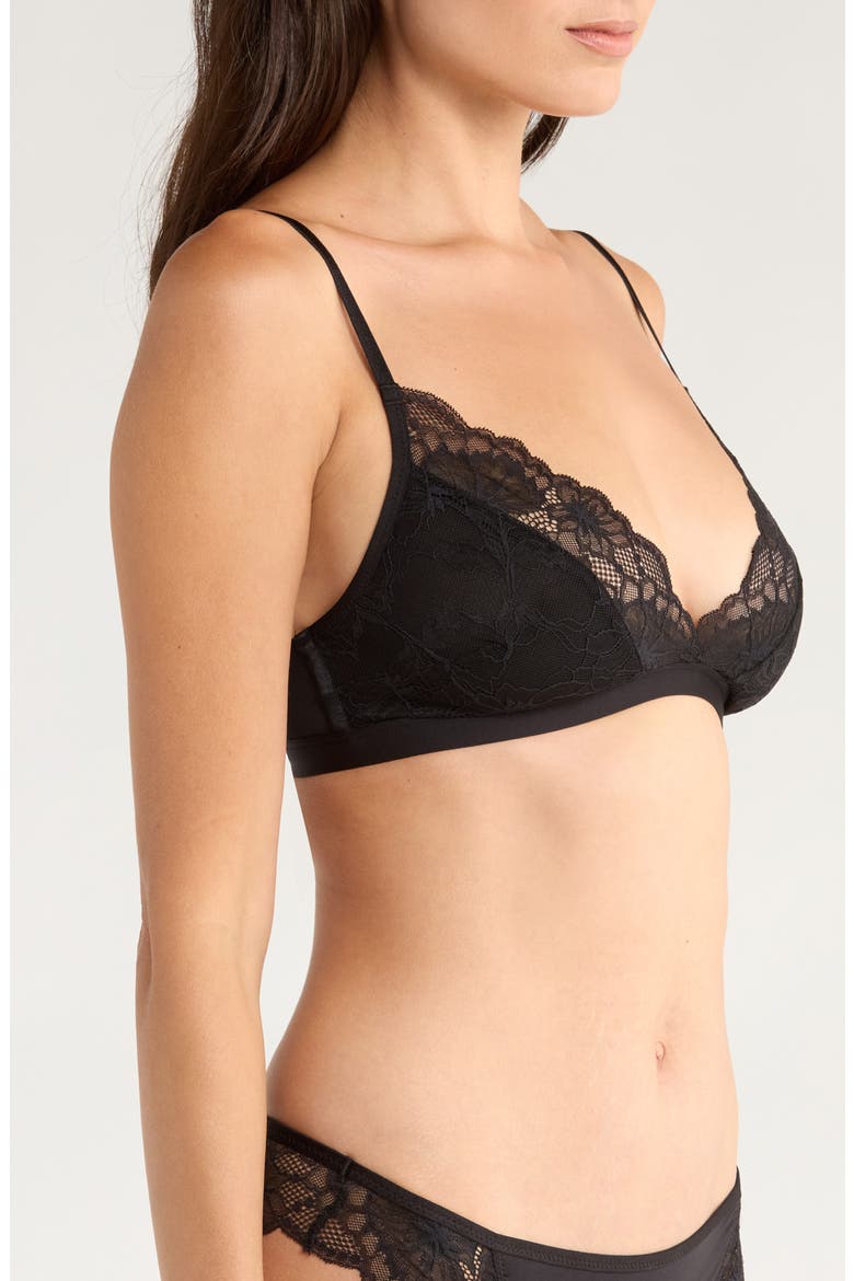 Stormi High Apex Lace Trim Bralette, Alternate, color, CAVIAR
