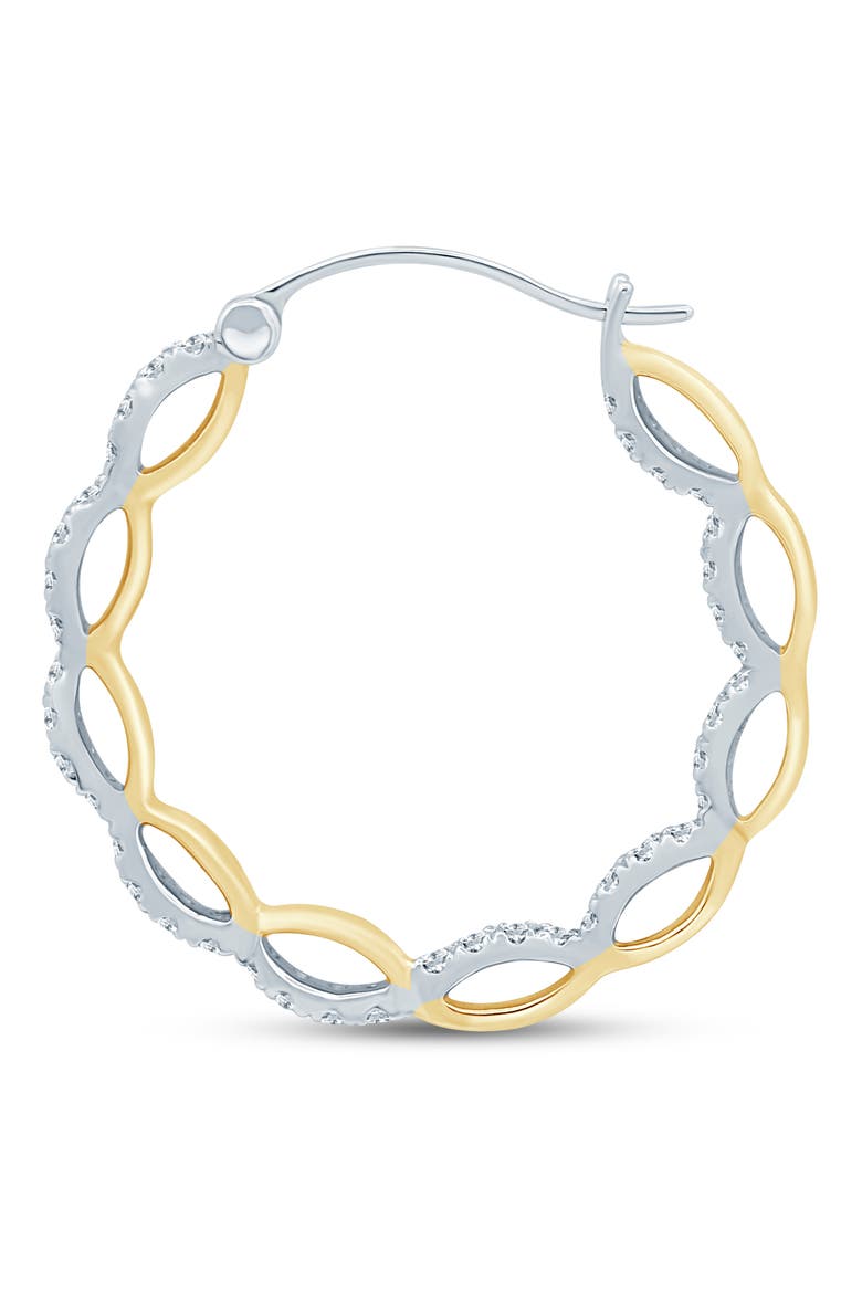 Diamond Hoop Earrings - 0.25ct., Alternate, color, WHITE GOLD/ YELLOW GOLD