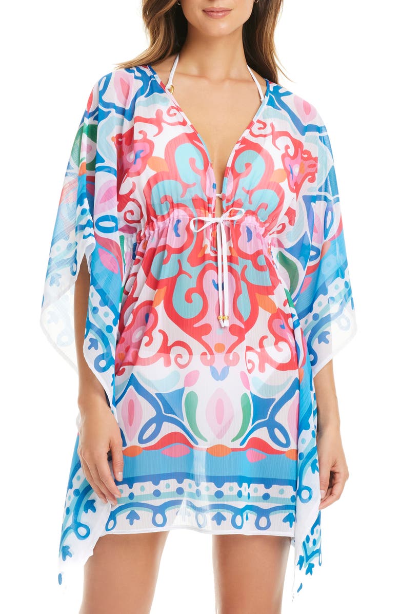 BLEU by Rod Beattie Print Cover-Up Dress, Main, color, Pink Multi