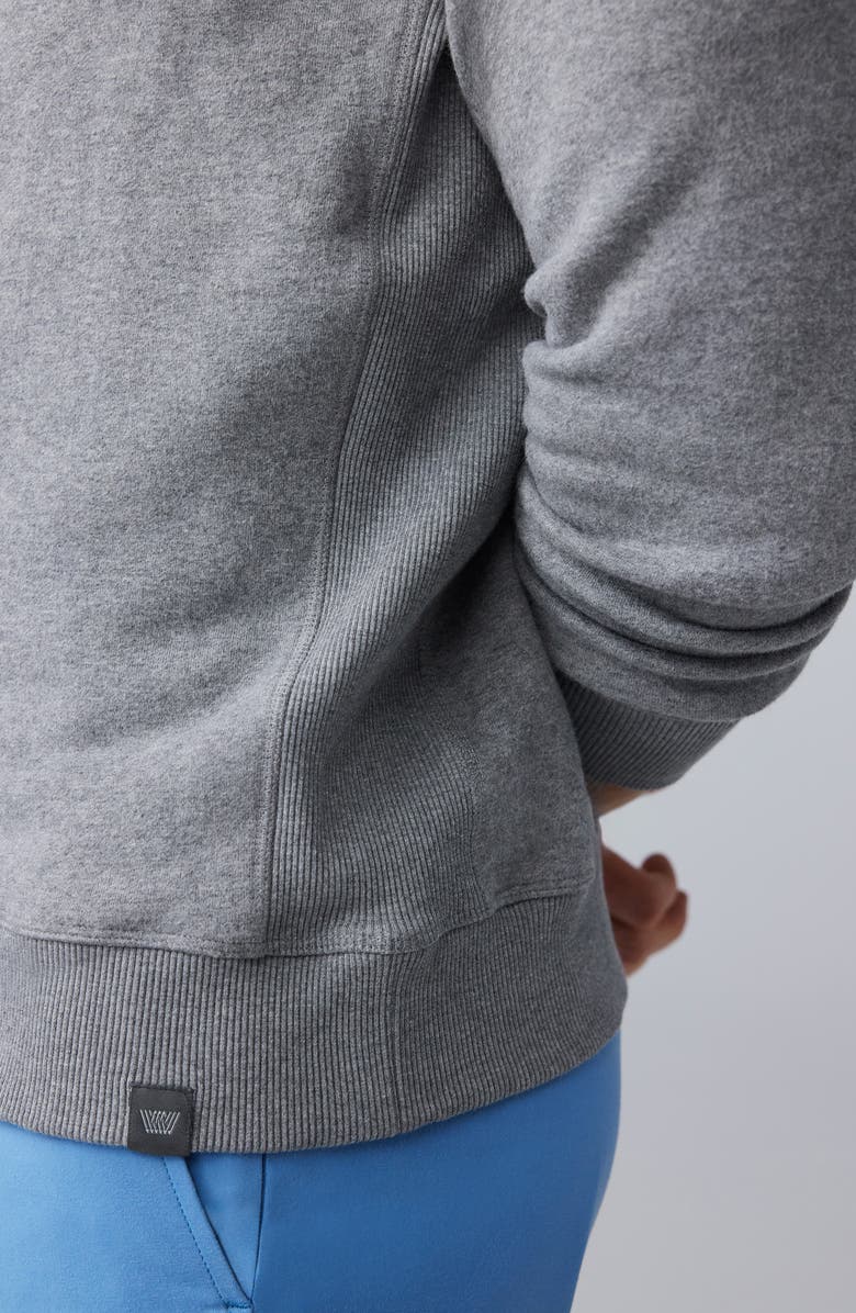 Mack Weldon Ace Cotton Blend French Terry Crewneck Sweatshirt, Alternate, color, Grey Heather