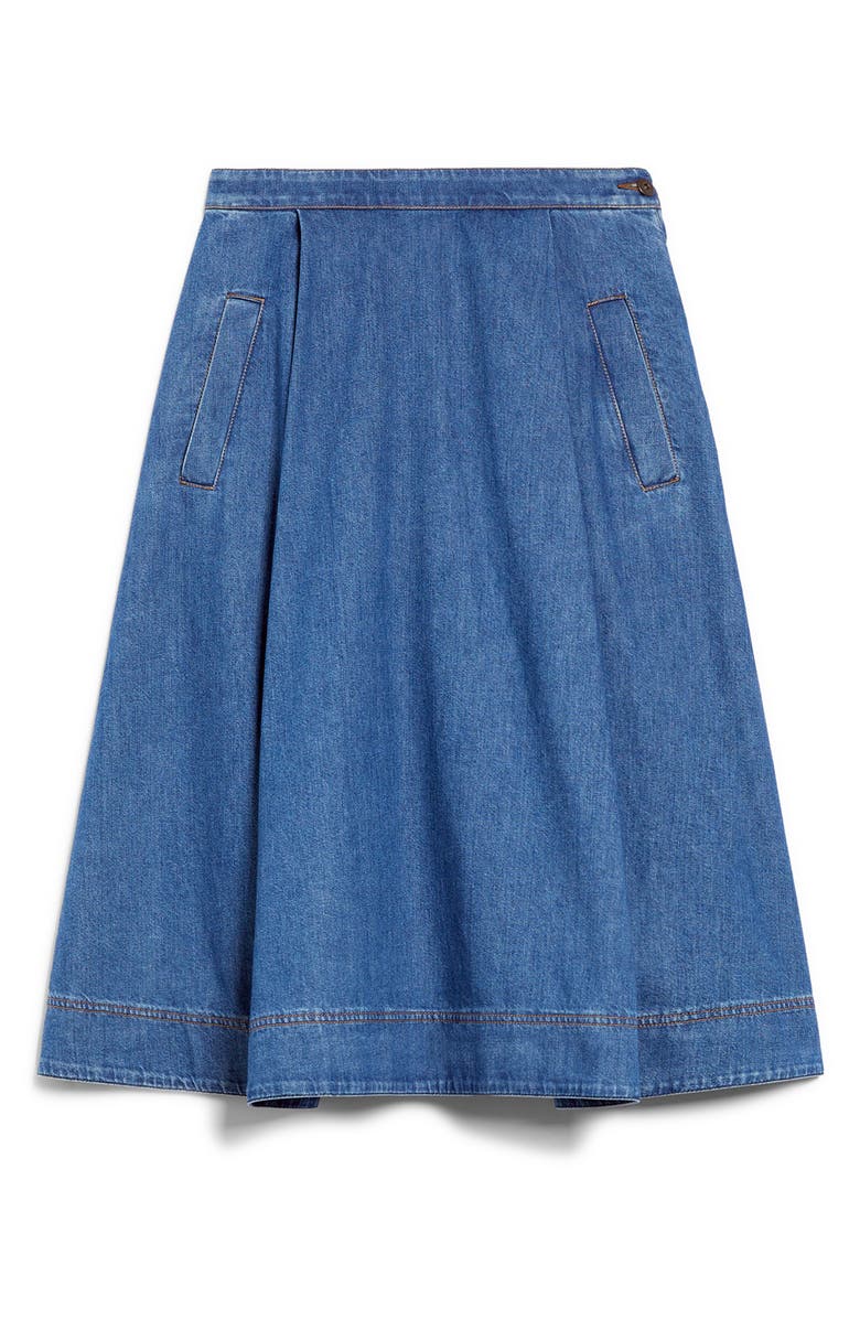 Weekend Max Mara Pleated Denim Skirt, Alternate, color, 