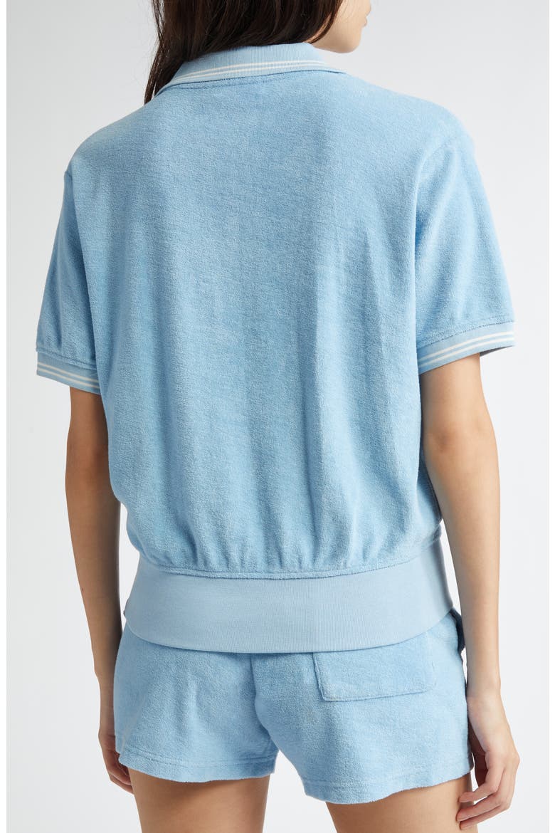 Serif Logo Cotton Terry Polo, Alternate, color, SKY BLUE