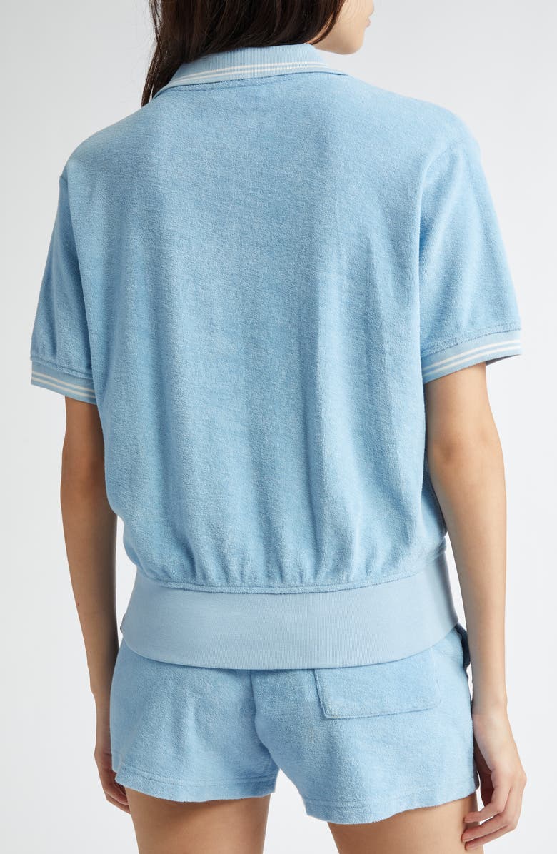 Sporty & Rich Serif Logo Cotton Terry Polo, Alternate, color, 