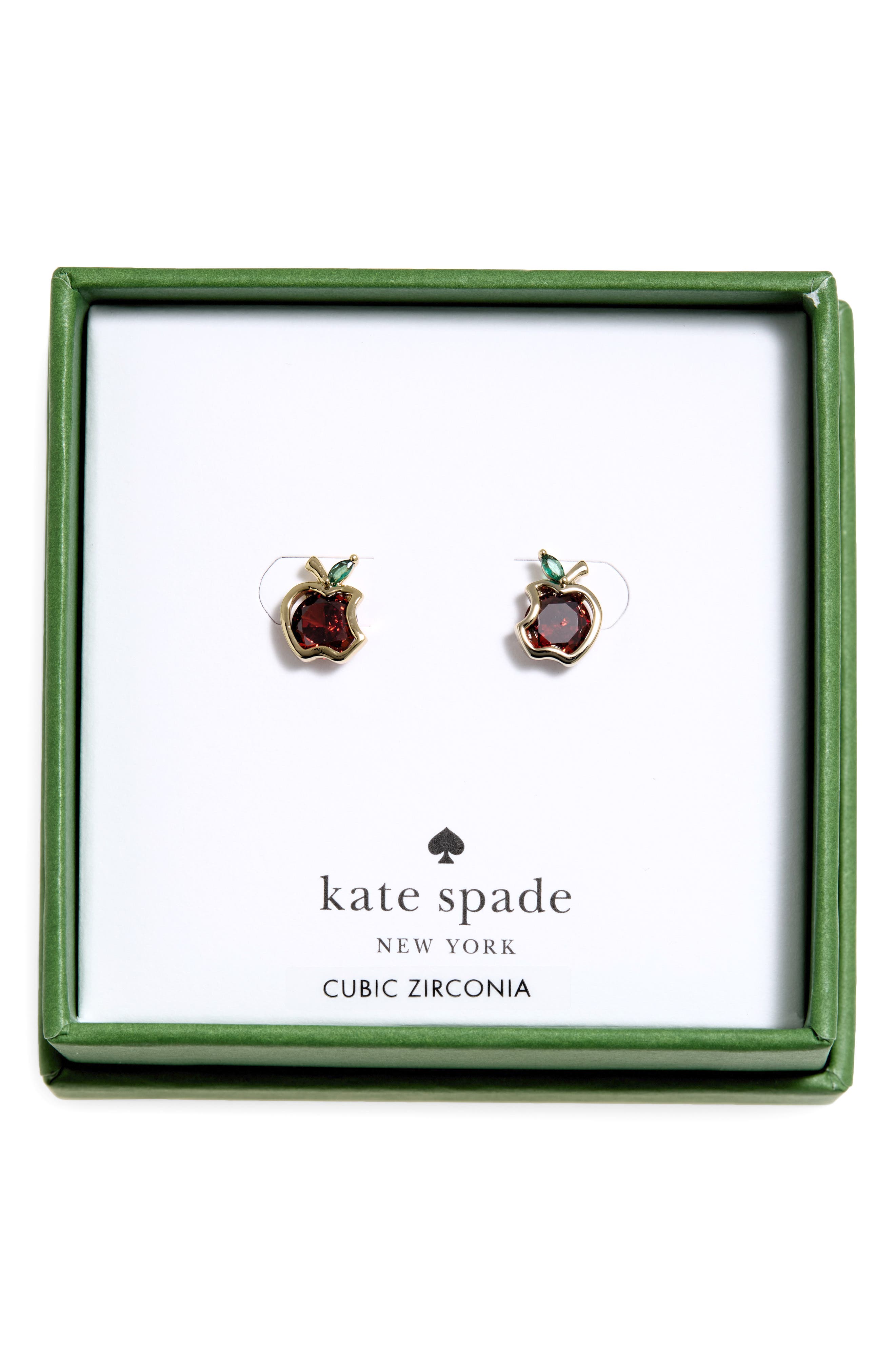 apple cubic zirconia stud earrings