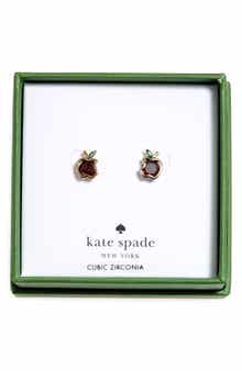 apple cubic zirconia stud earrings