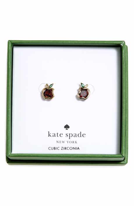 apple cubic zirconia stud earrings