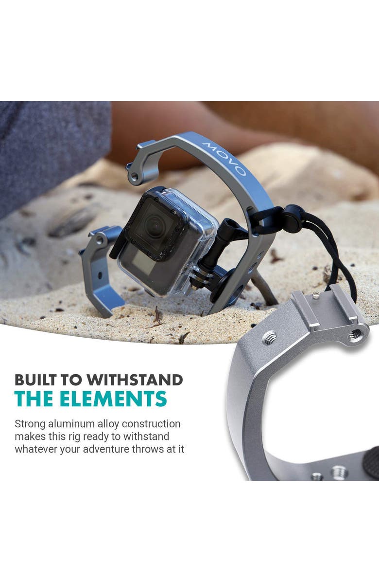 MOVO GB-U70 Underwater Diving Rig with Cold Shoe Mounts & Wrist Strap for GoPro and other Waterproof Action Cams, Alternate, color, Black