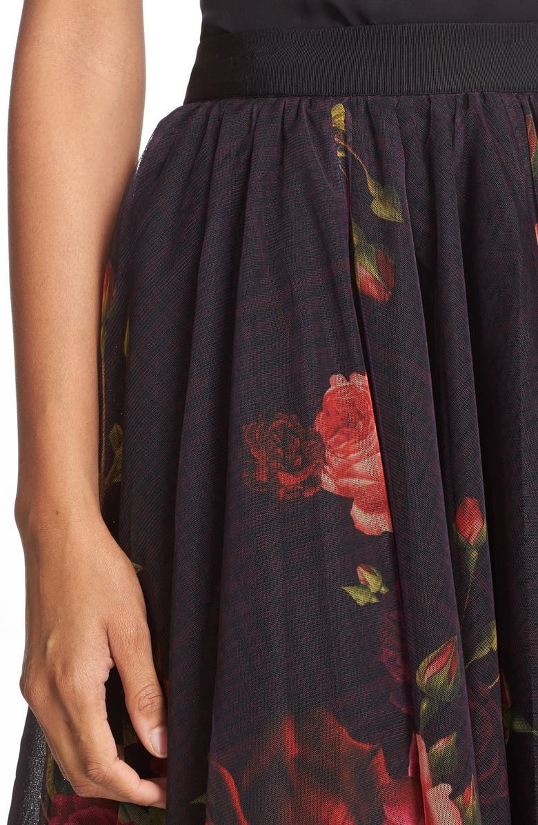 Ted Baker London 'Ondra - Juxtapose Rose' Tutu Midi Skirt, Alternate, color, 